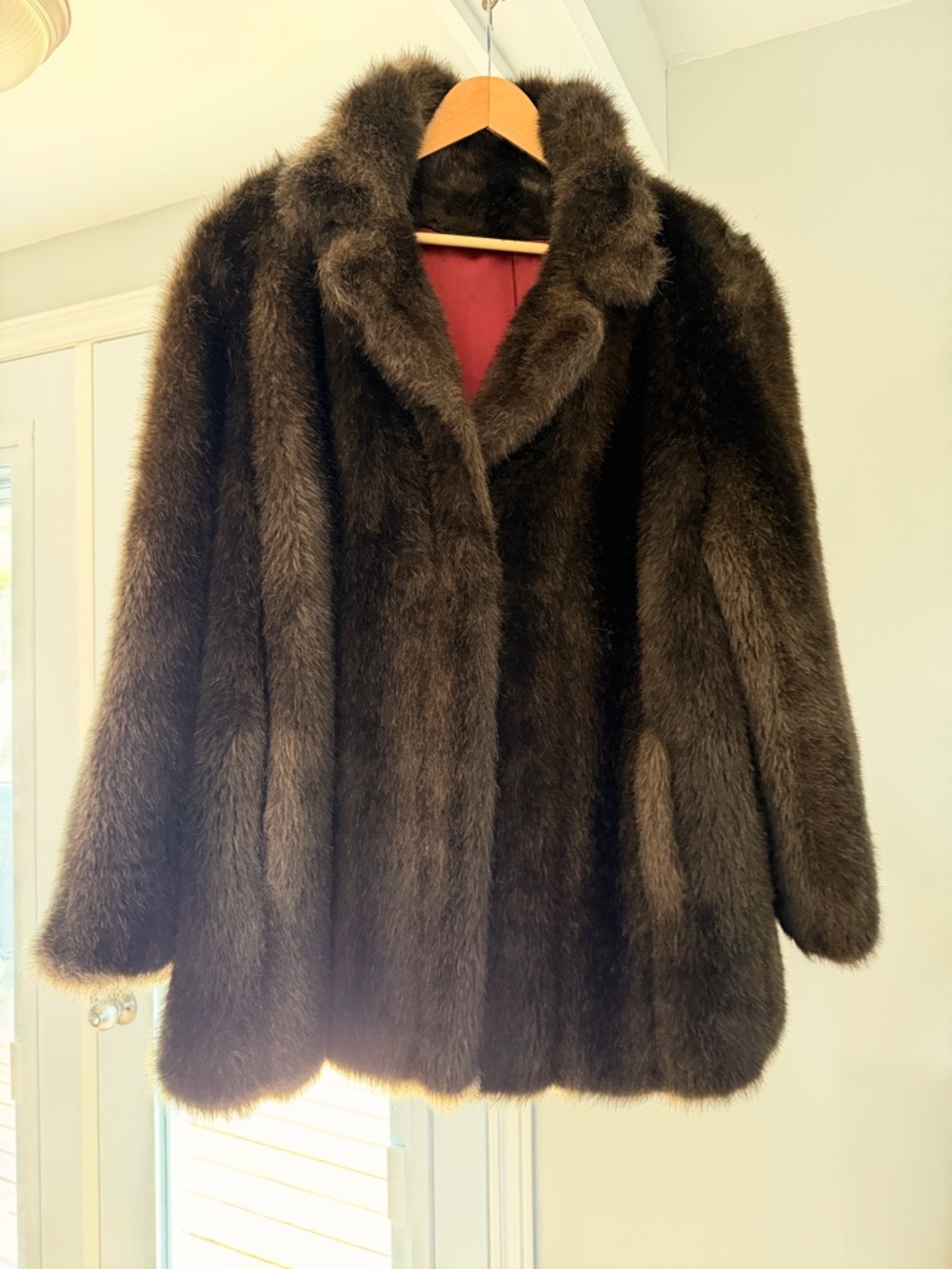 Vintage plus size faux fur coat